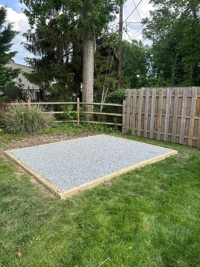 Gravel Shed Foundation Pad