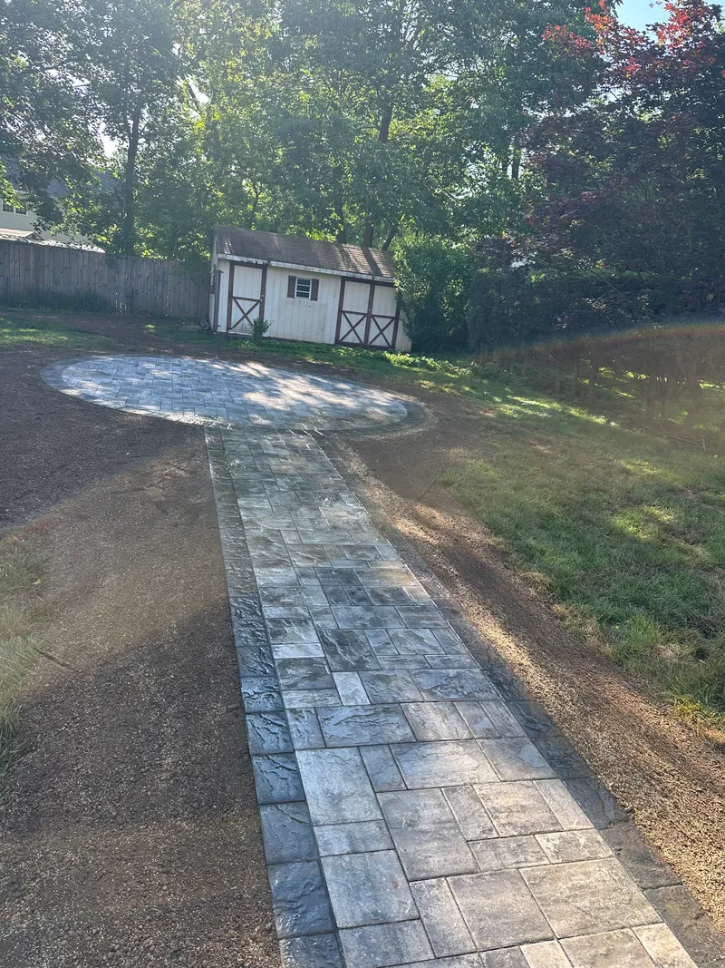Long Paver Walkway To Patio